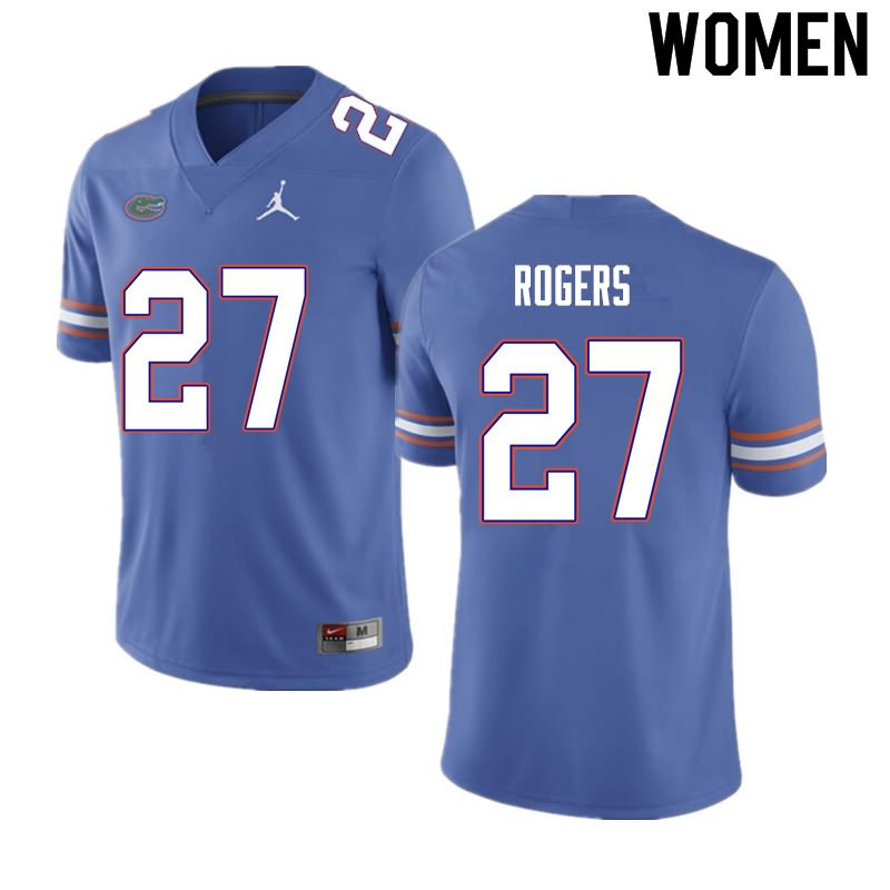 Women's NCAA Florida Gators Jahari Rogers #27 Stitched Authentic Nike Blue College Football Jersey VOX6565IA